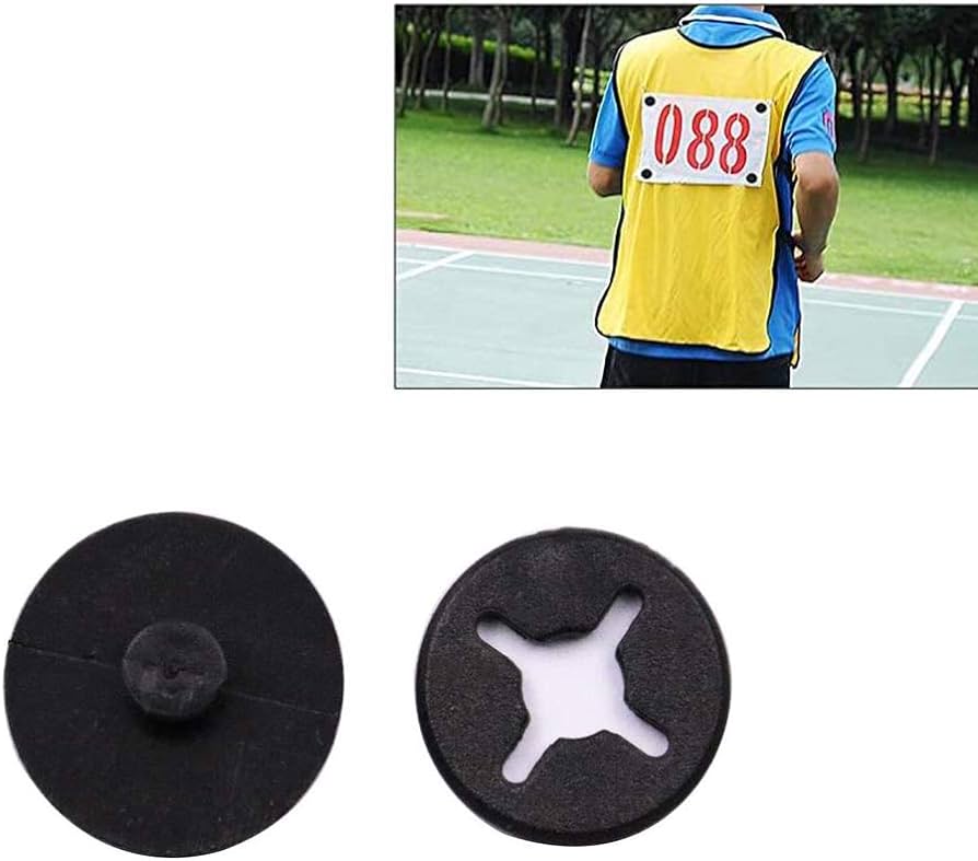 Geenite Bib Clips Fastening System Race Marathon Black Plastic Number ...