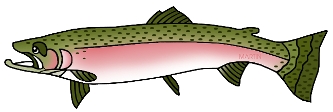 United States Clip Art By Phillip Martin State Fish Steelhead Trout