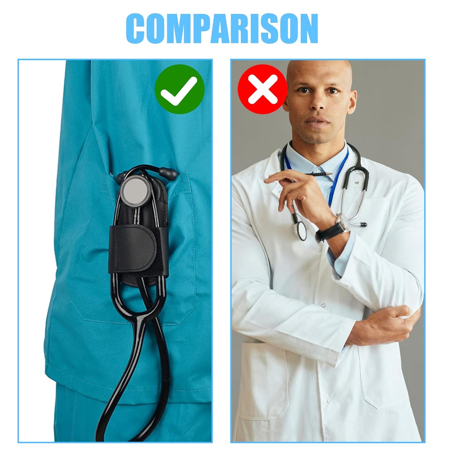 Stethoscope Holder Hip Clip: Premium Leather Stethoscope Holder ...