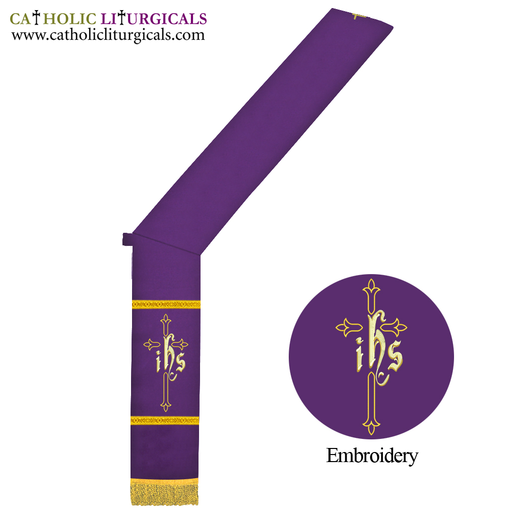 Purple - Deacon Stole - Purple - Deacon Stole - Cross with IHS ...