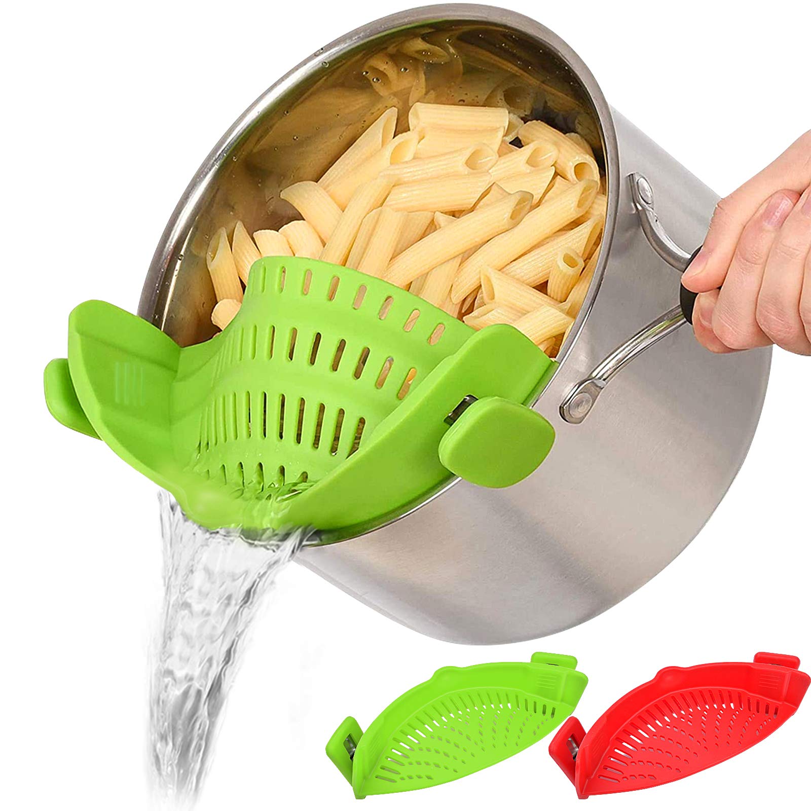 Snap Strainer 2 pack silicone food strainer heat resistant clip on ...