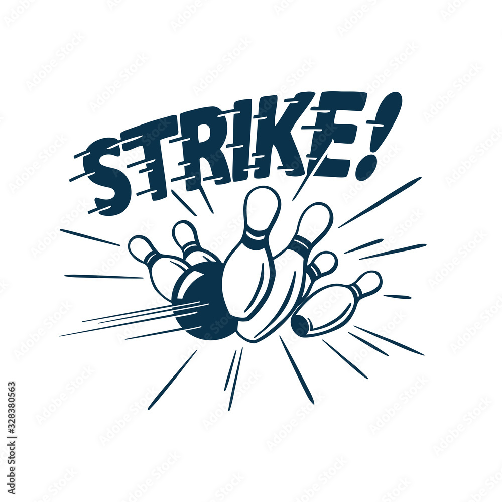 Vintage Style Clip Art - Strike! - Vector. Stock-Vektorgrafik ...