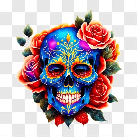 Free clip sugar skull with roses, Download Free clip sugar skull with ...