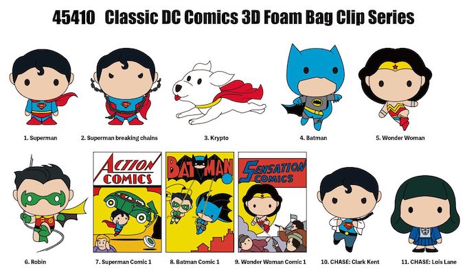 DC Comics 3D Foam Bag Clip Random 6-Pack - Superman Homepage - Clip Art ...