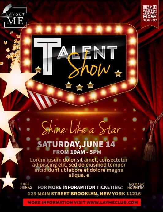 Premium Vector | Talent show poster template - Clip Art Library