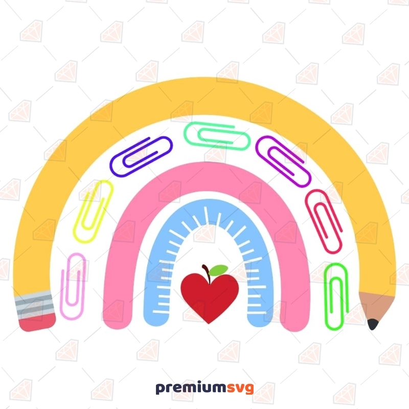 Rainbow Teacher SVG Cut File, Teacher Boho Rainbow SVG | PremiumSVG ...