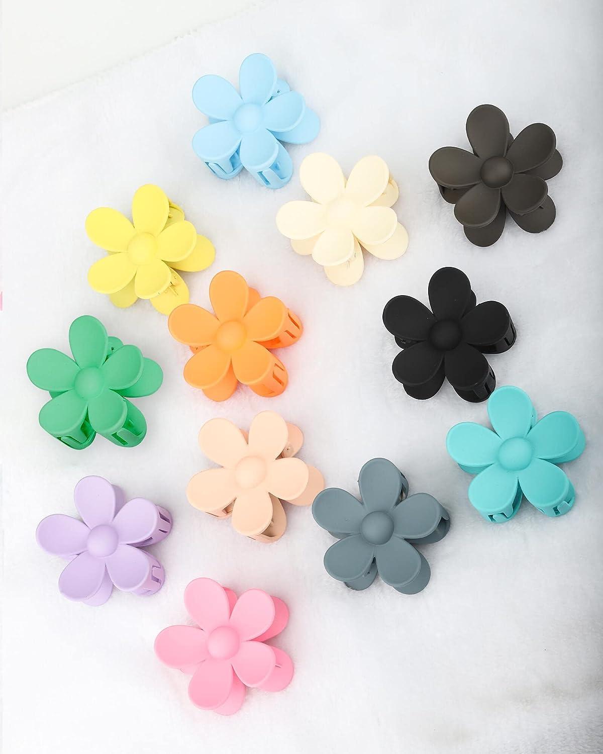 Gmdrounz Hair Clips Flower Claw Clip - 12 Pieces Large Matte Hair ...