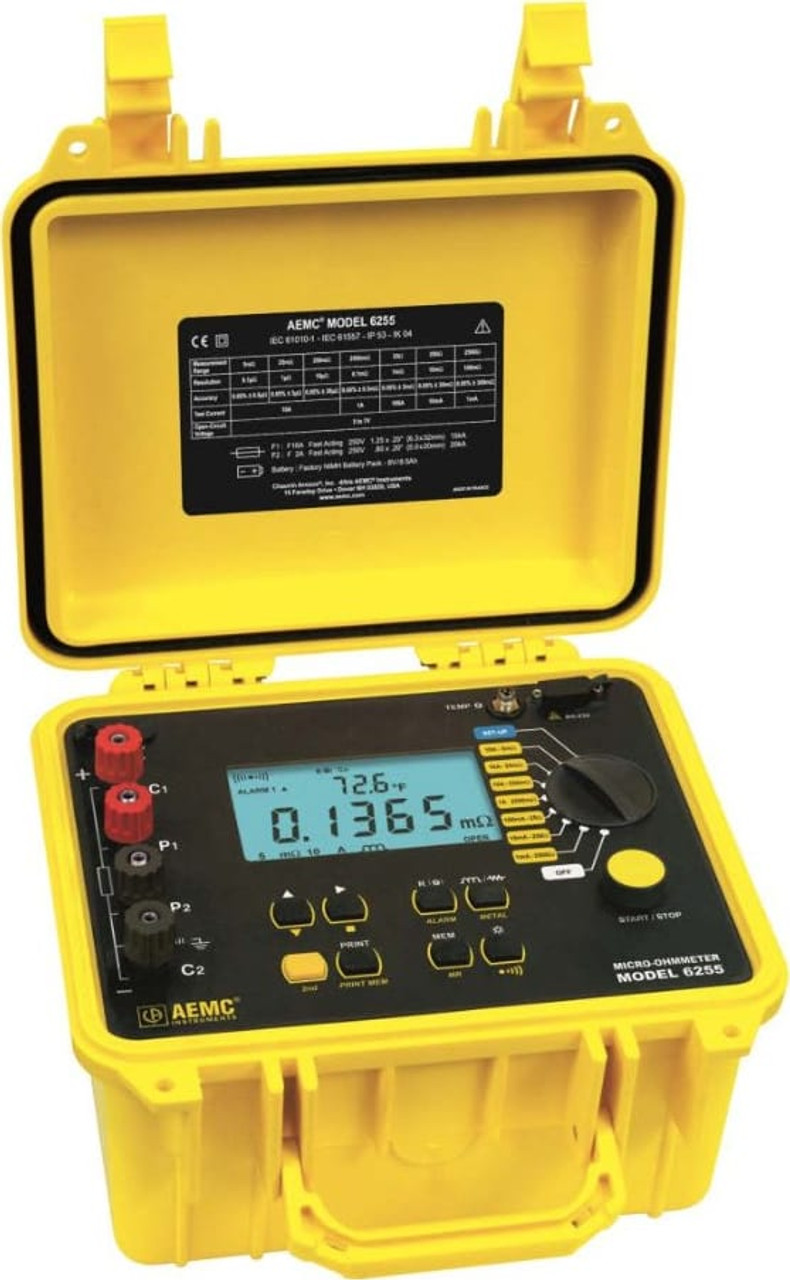 AEMC Micro-Ohmmeter Model 6255 (10A, Instantaneous, Continuous ...