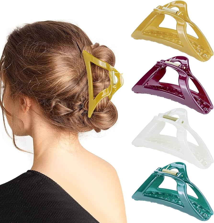 Kavya Hair Claw Large Thick Hair, Triangular Hair Clips Women Large ...