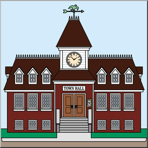 Clip Art: Buildings: Town Hall Color I abcteach.com - Clip Art Library