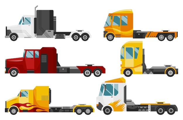 Premium Vector | Semi trucks trucks delivery trailers cargo trukcs ...