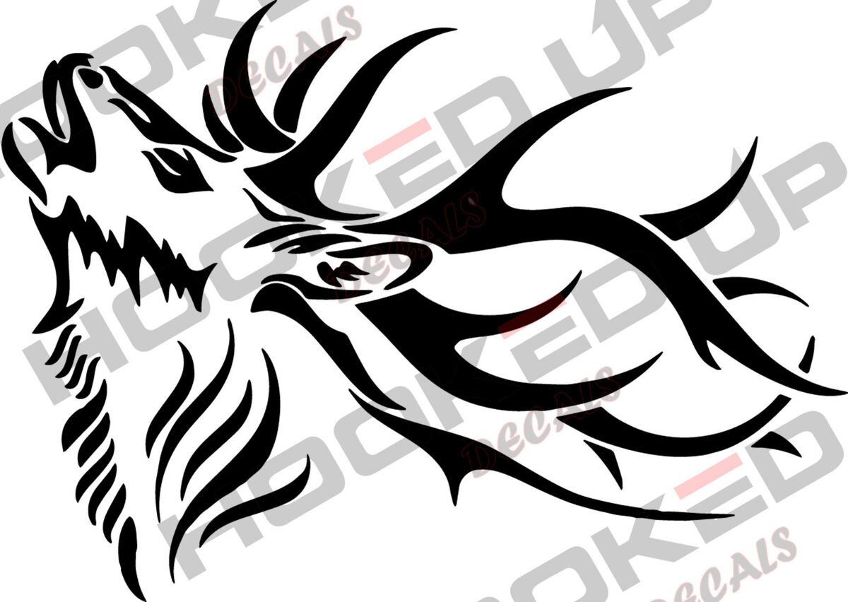 Elk Head Vinyl Transfer Decal - Clip Art Library