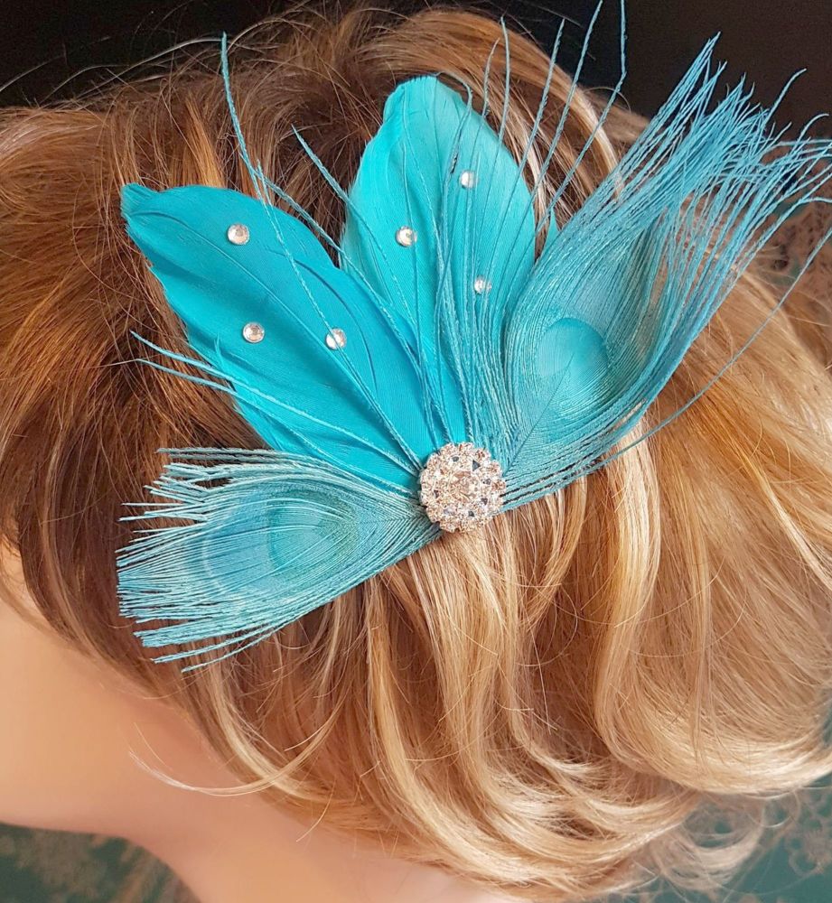 Feather Hair Clip | Turquoise Blue Feathers | Feather Planet - Clip Art ...