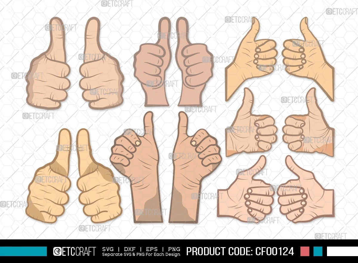 Two Thumbs Up Clipart Hands Double Thumbs Up SVG Cut File - Clip Art ...