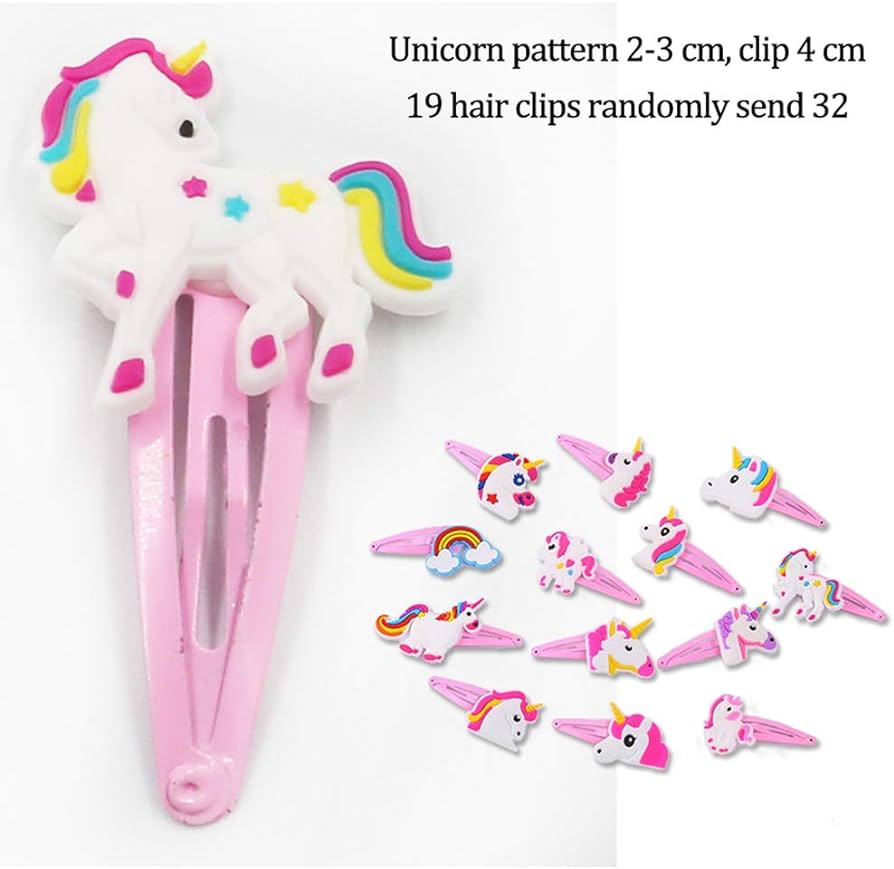 Pack of 32 Unicorn Hair Clips, Girls Hair Clips, Hair Pins with ...