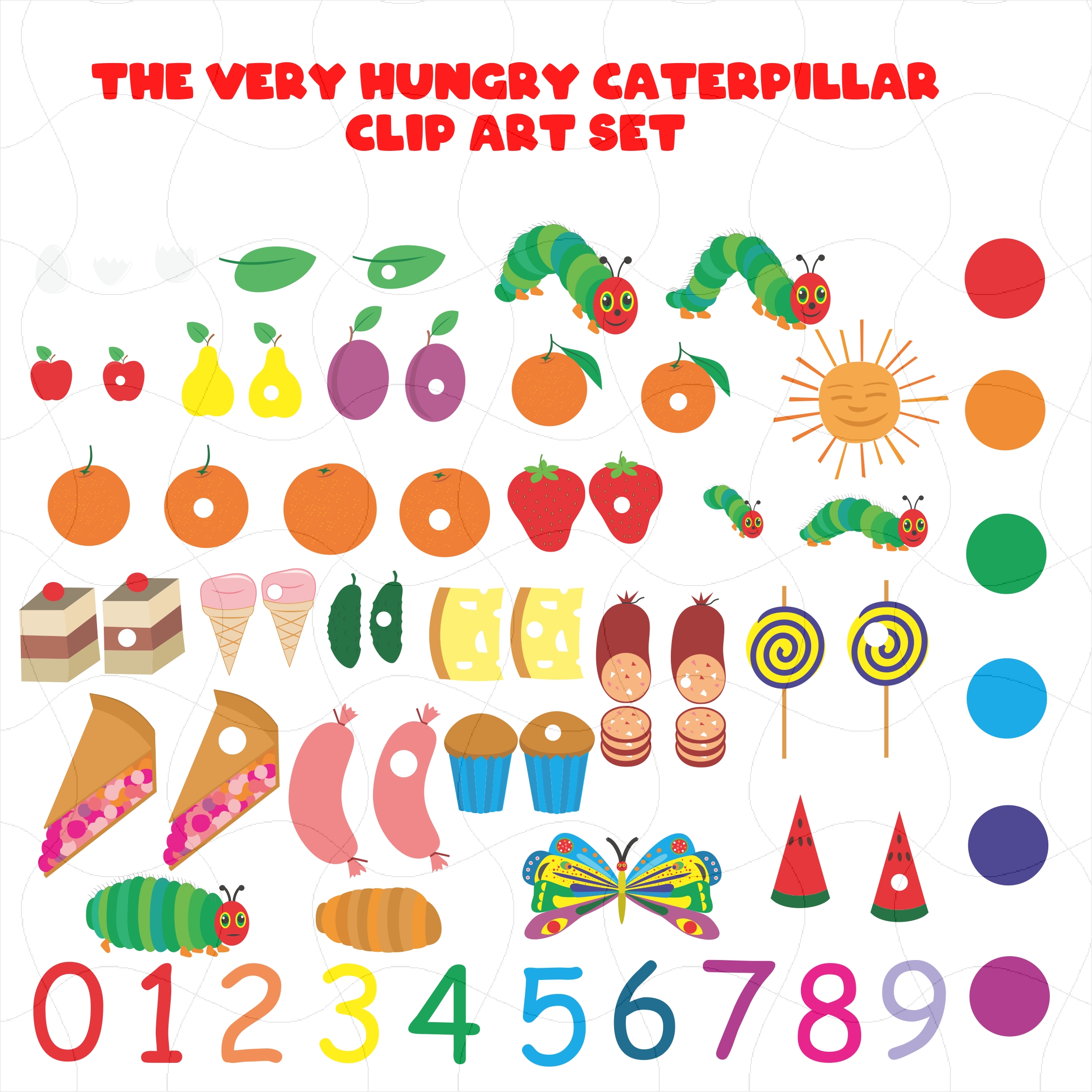 Hungry Caterpillar PNG Clip Art Digital Download the Very Hungry ...