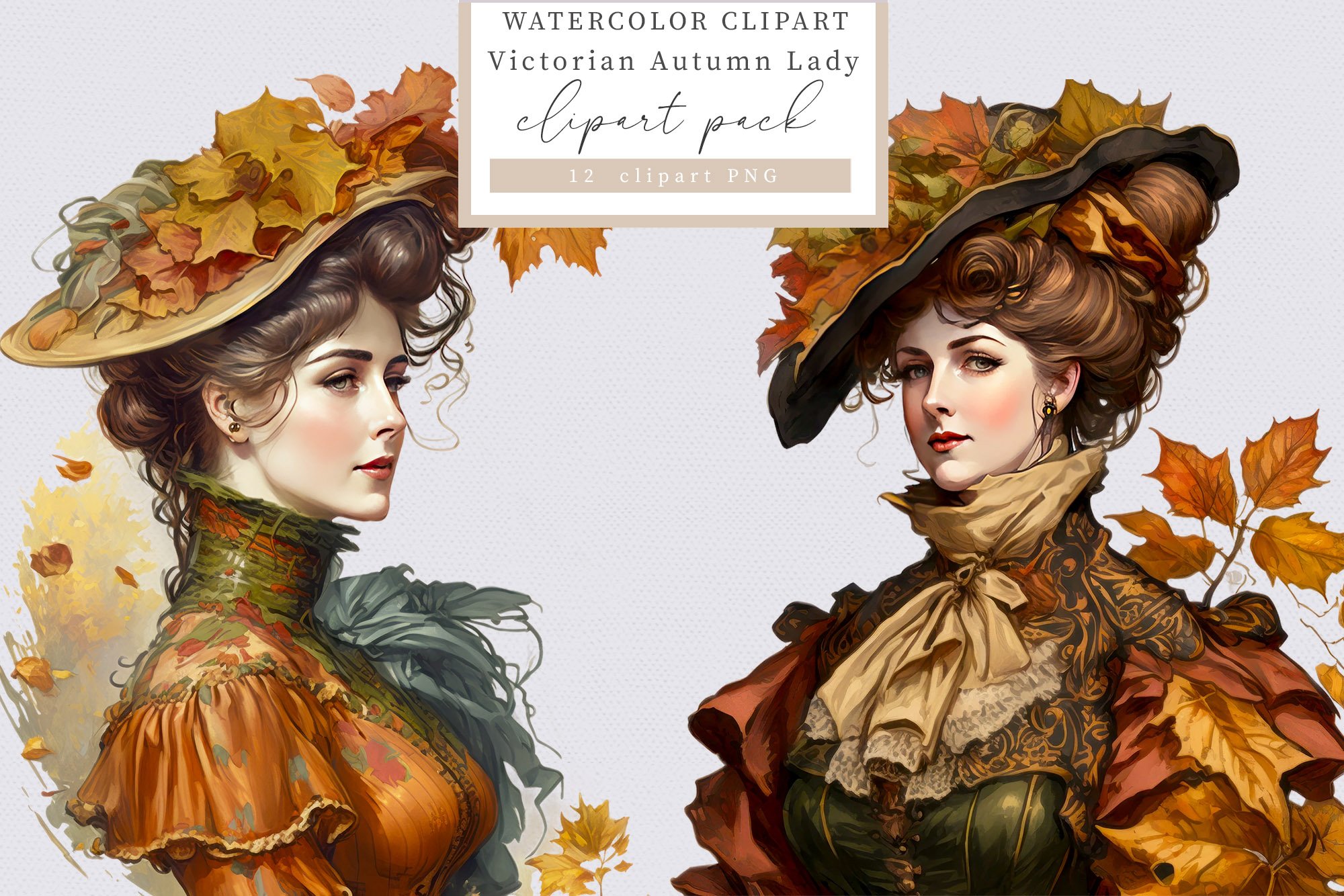 Victorian autumn lady clipart, Fall clipart - Clip Art Library