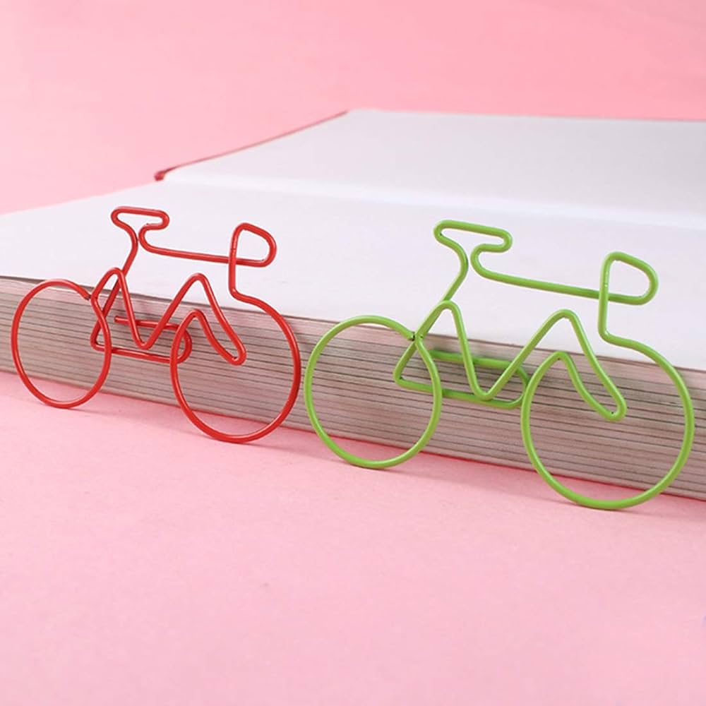 Bicycle Shape Paper Clips Metal Vintage Bookmark File Clips for Office ...