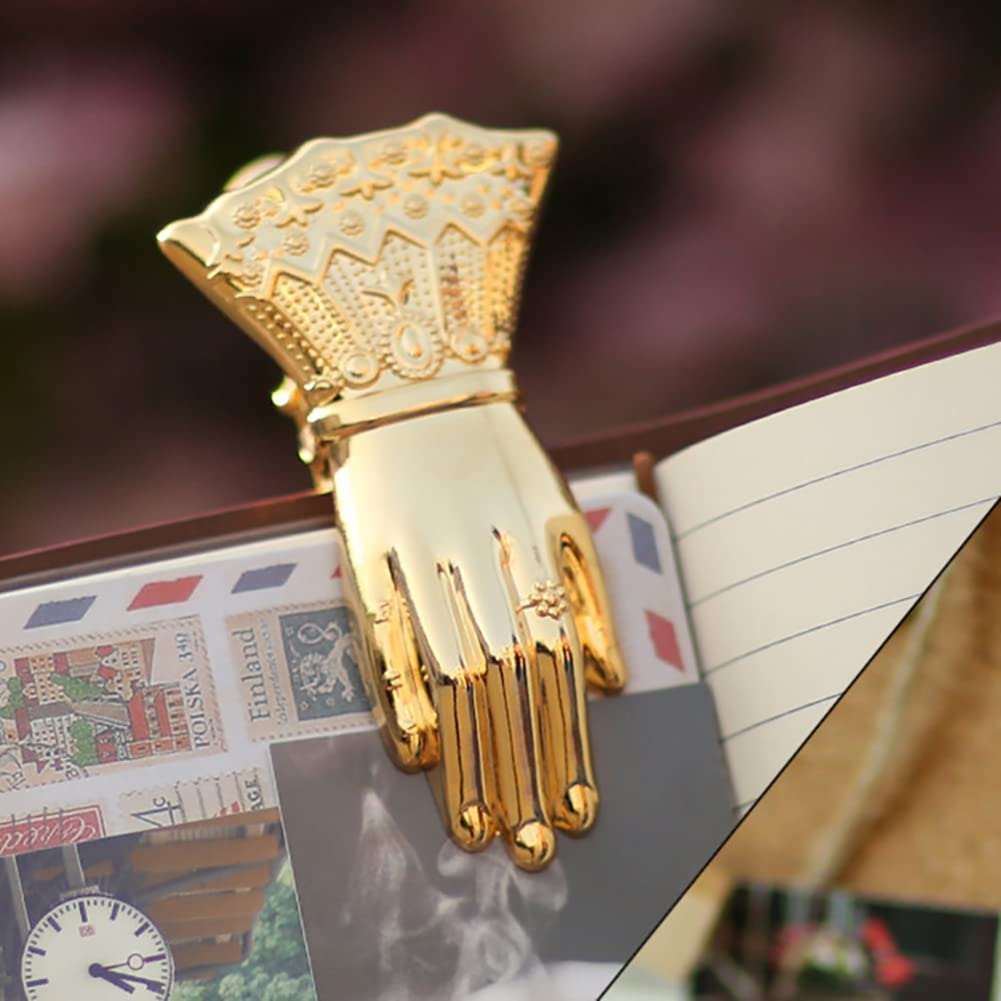 WAYUTO Vintage Ladys Hand Shaped Book Clip Gold Metal Paper Clips ...