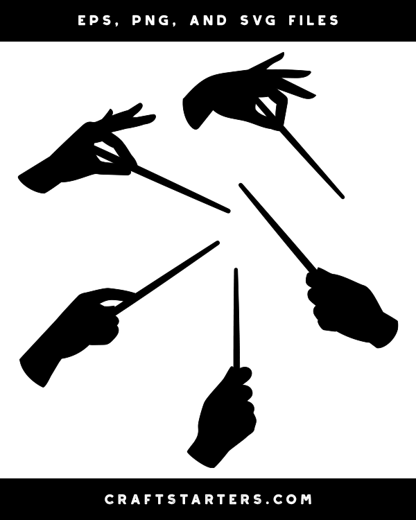 Hand Holding Wand Silhouette Clip Art - Clip Art Library