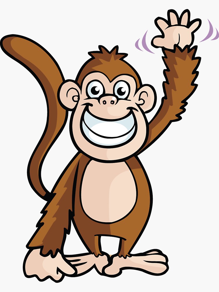 Monkey Singing On Jungle Vines Waving Cartoon Stock Vector Image ...