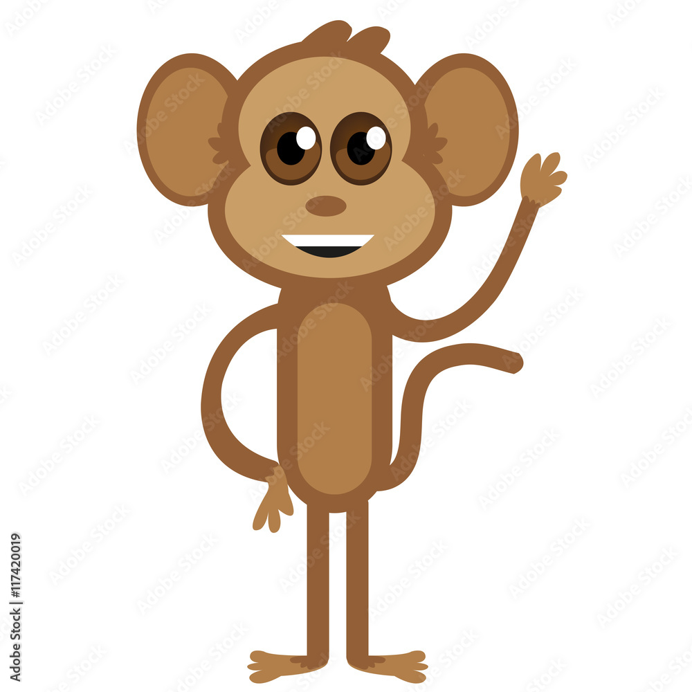 Monkey Singing On Jungle Vines Waving Cartoon Stock Vector Image ...