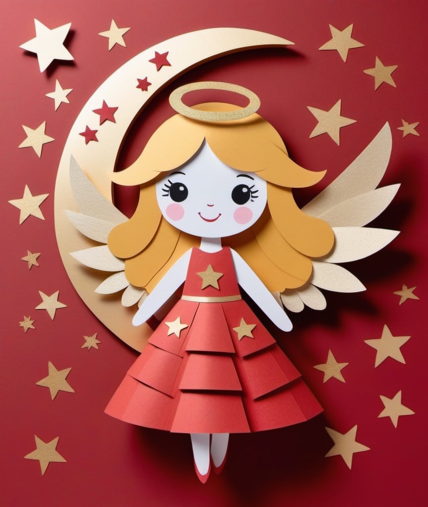 A Whimsical Paper Craft Angel With A Joyful Face Go Clip Art Library