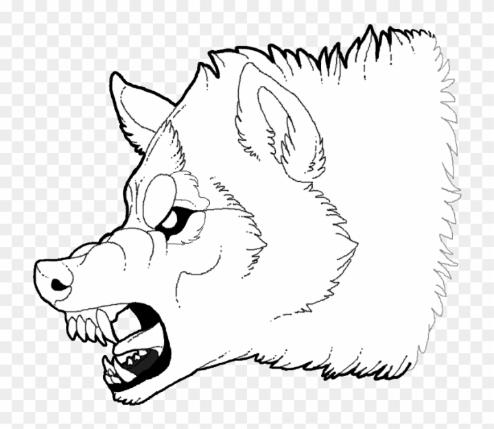 Free: Free Growling Wolf Lineart - Author - nohat.cc - Clip Art Library