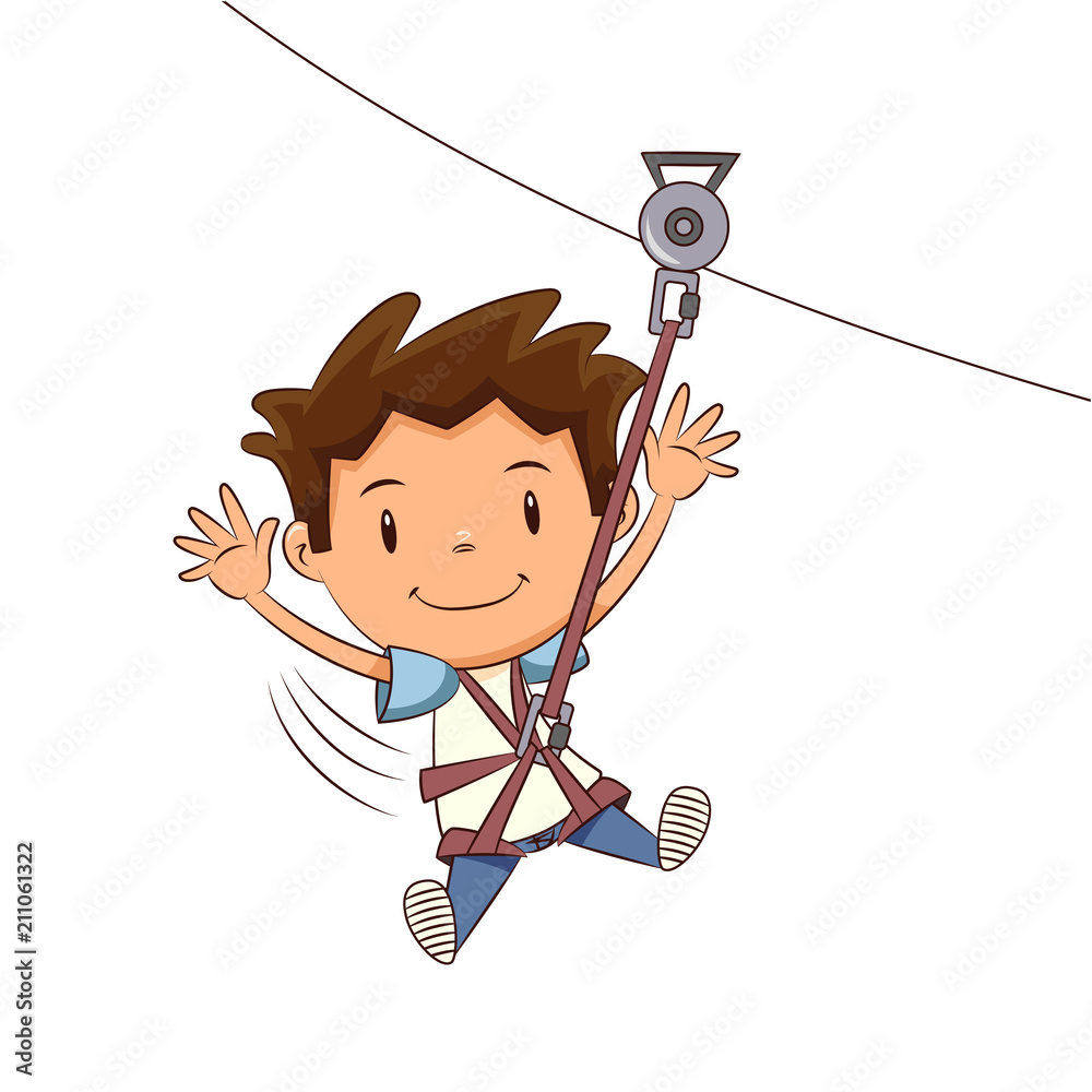 Child Ziplining Stock Vektorgrafik Adobe Stock Clip Art Library