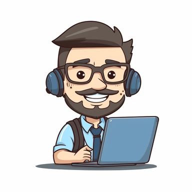 happy cute Software Consultant face, cartoon, clipart, mascot, isolated on white background