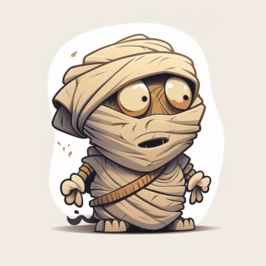 Halloween character , Mummie, clipart,on white background
