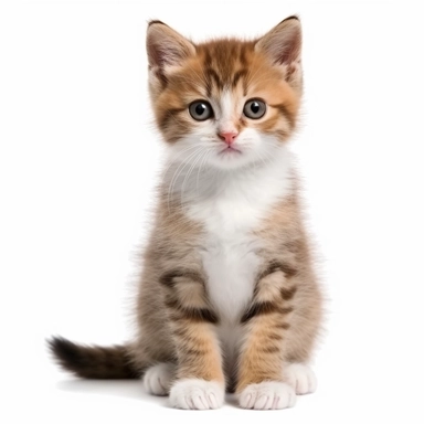adorable real kitten isolated clipart graphic isolated figure no shadows no background, isolated on white background