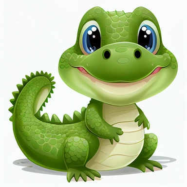 cute baby alligator clipart