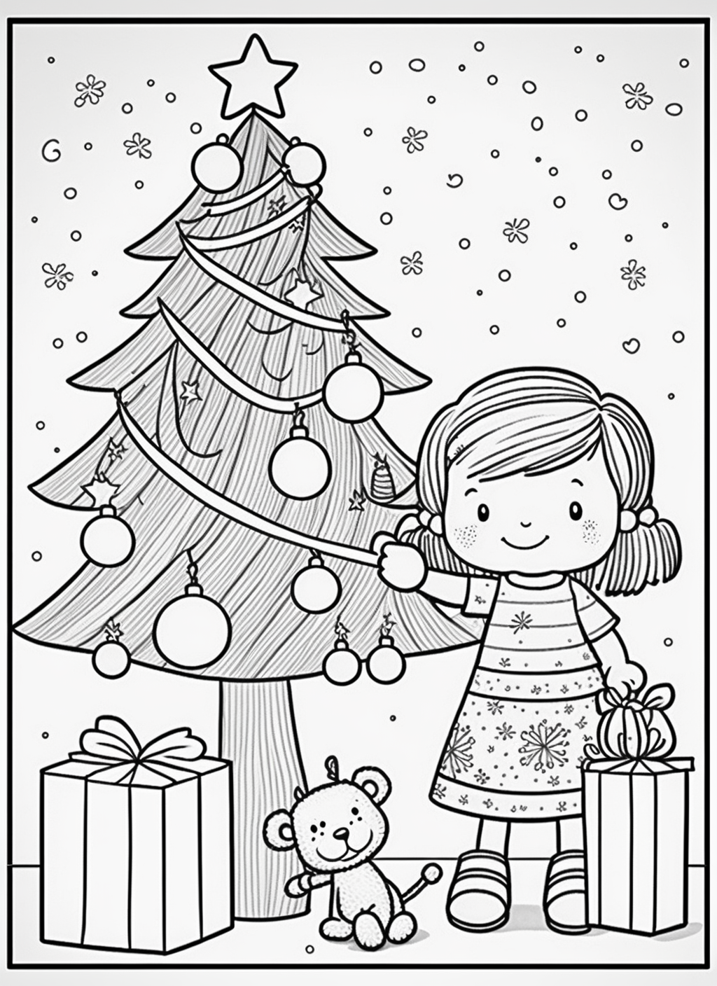 christmas clip art coloring pages