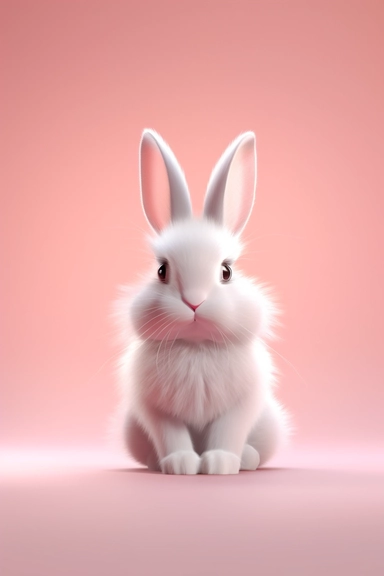 ed small bunny clipart, in the style of unreal engine 5, vray tracing, subtle pastel tones, rollei prego 90, white and pink, dutch and flemish