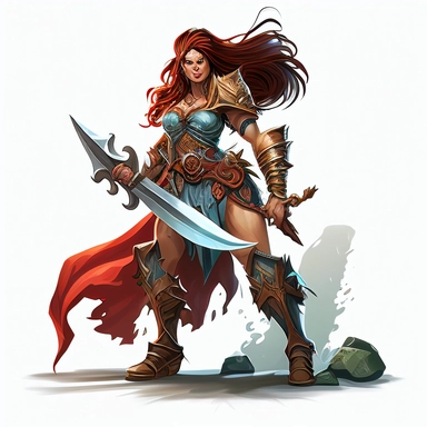 female elf barbarian in token clipart