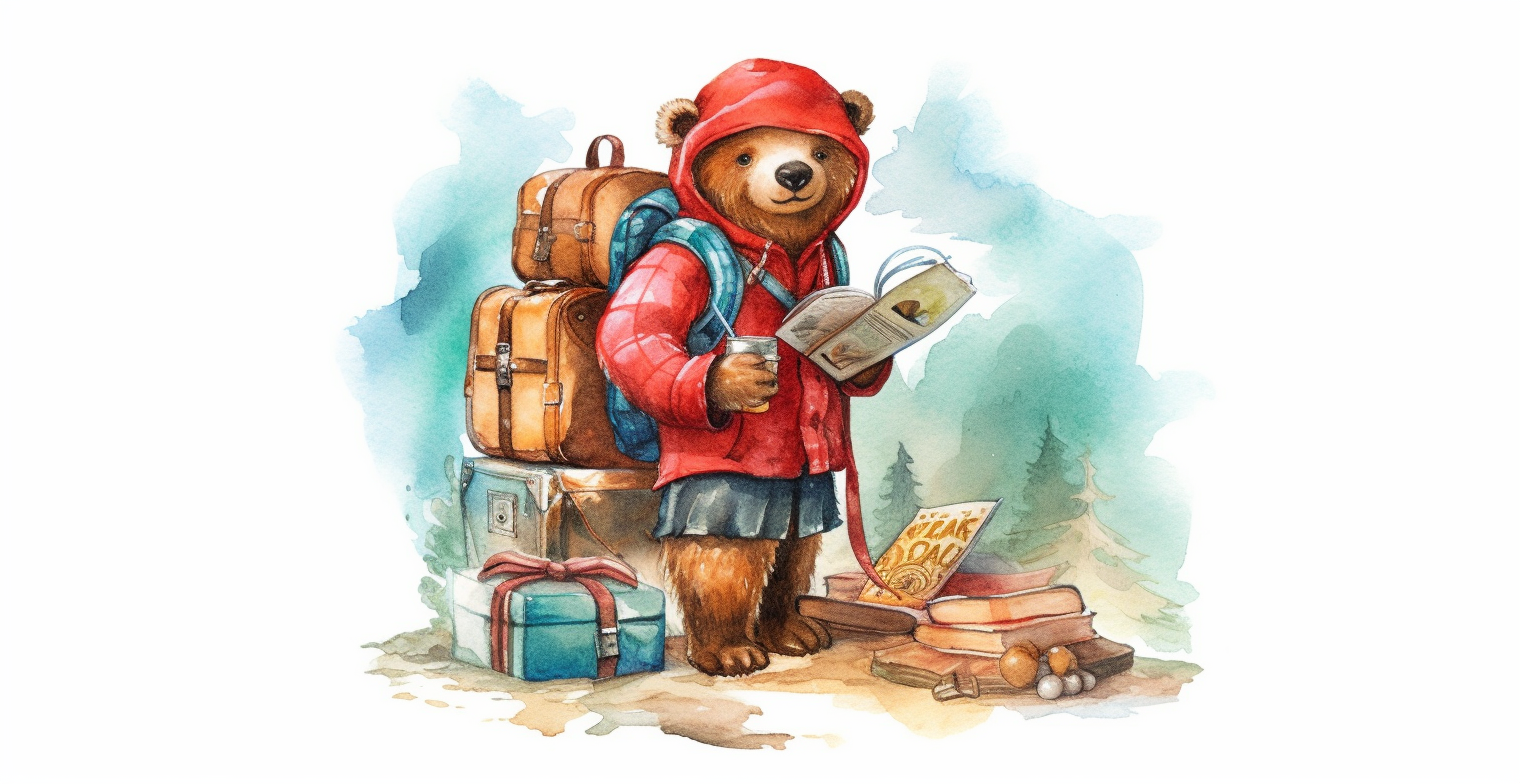 camping bear cliparts