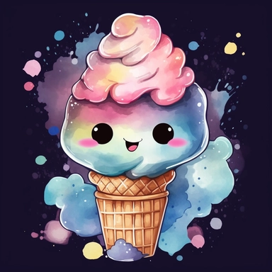 vector t shirt design Watercolor Ice Cream Ice Cream PNG Kawaii Clipart For Sublimation Designs Summer Clipart Food Clipart Dessert Clipart