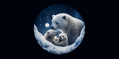flat lay, png image, clip art: : christmas, celestial, moon, mother bear and baby bear,professional lighting,cinematic lighting, long shadows, saturated contrast, hyperdetailed,32k,v-- 5.1