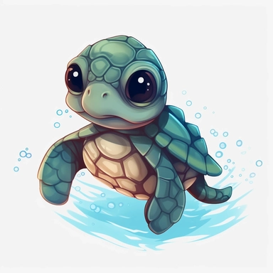 cartoon, super cute, baby sea turtles clipart transparent background