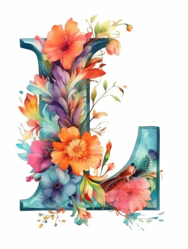 The capital letter L:in the Artistic style, clipart for nursery, vibrant colors,Vector, white background,Solid Background, Sharpness and clarity,masterpiece, trending on Artstation and Dribbble.