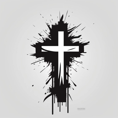 simple outline of a beautiful christian cross, clipart, svg cut file, flat 2d, black and white, minimalist, tattoo design
