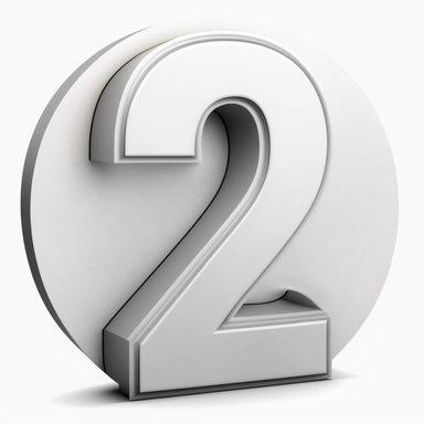 clipart the number two, white background simple