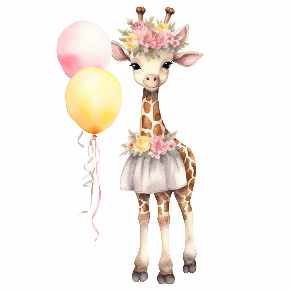 giraffe balloons cliparts