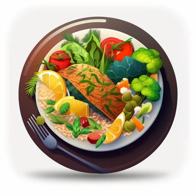 exotic plate of food dinner icon clipart