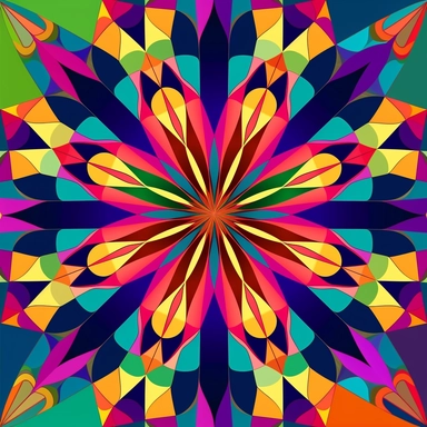 a kaleidoscope of bright colors in an art deco style shapes within clipart no fonts no words no letters