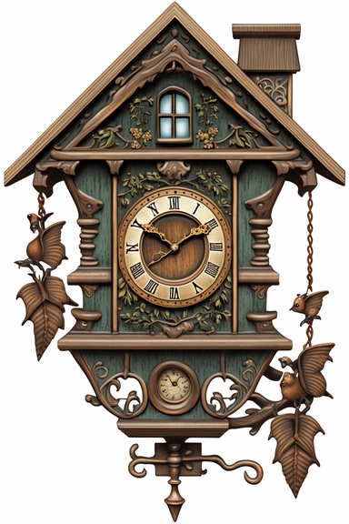 a clipart image of a cuckoo clock