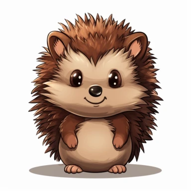 Clipart of a cute baby hedgehog, full body