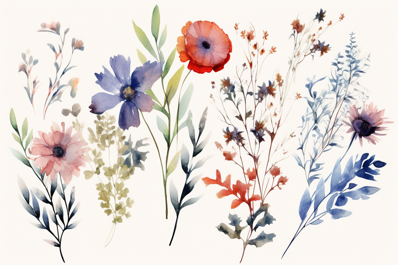 blue flower cliparts