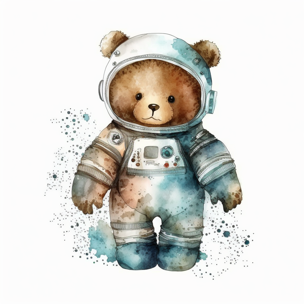 astronaut bear cliparts